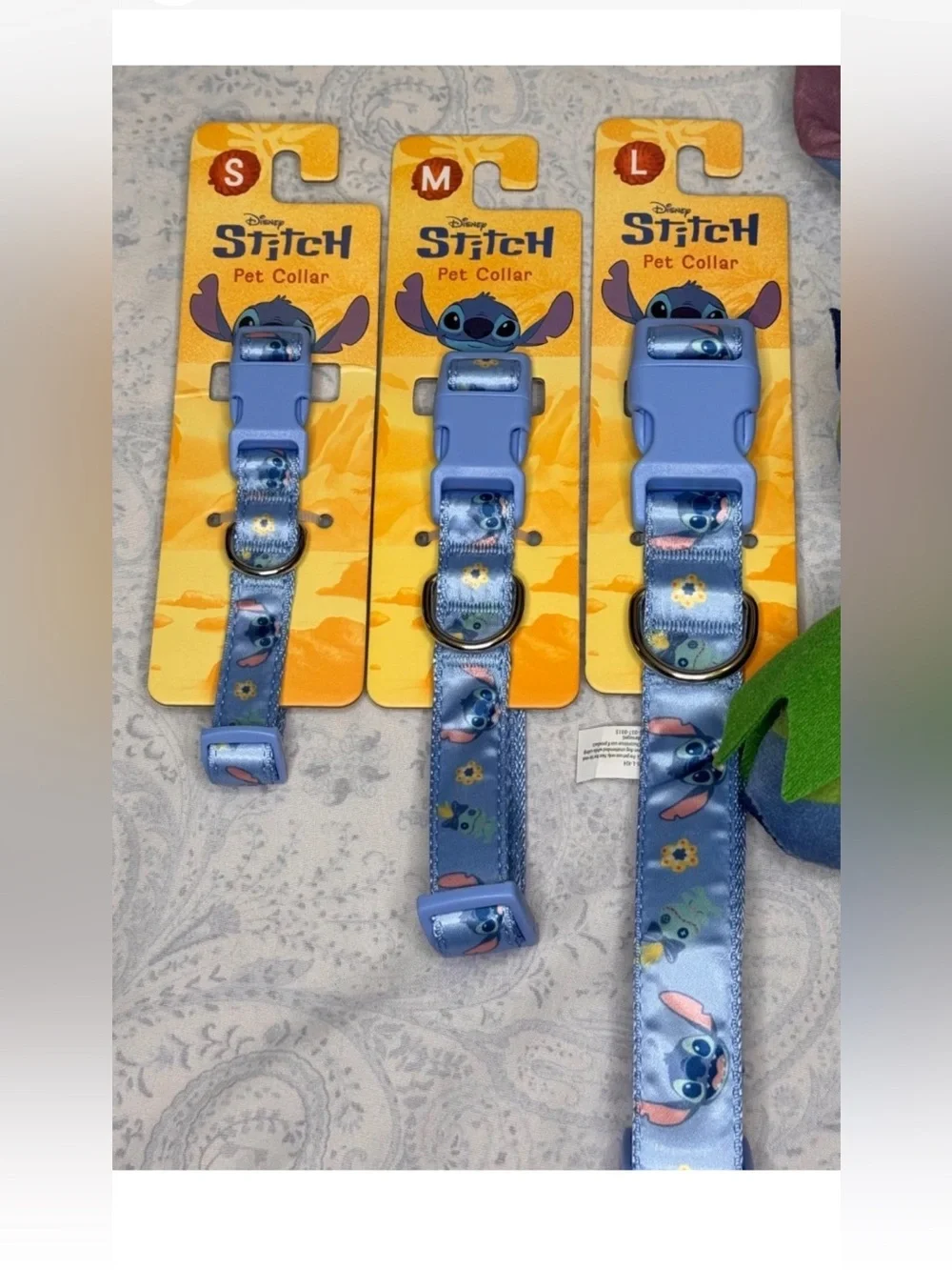 Disney Stitch & Scrump Blue Pet Collar and Leash Set W/ Stitch toy for S-L dog